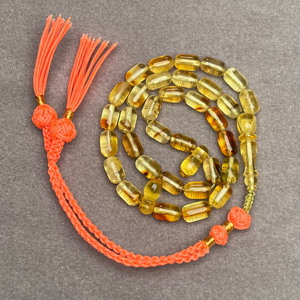 TRANSPARENT AMBER MISBAHA 6,1x9,7mm 10,9g