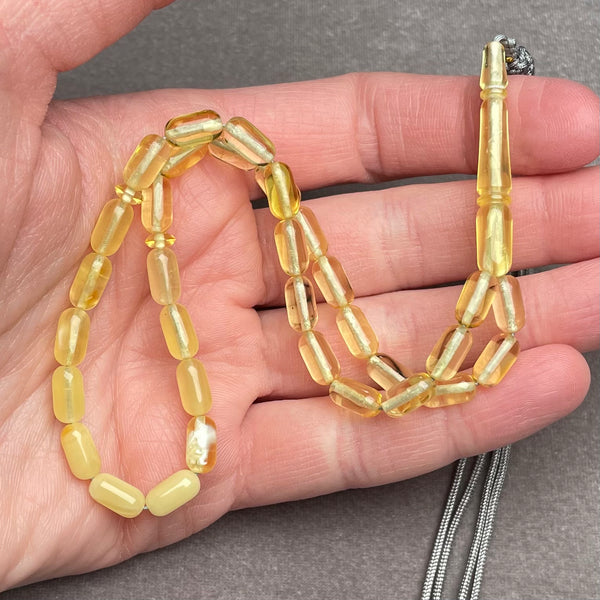 TRANSPARENT AMBER MISBAHA 5,1x9,5mm 7,2g