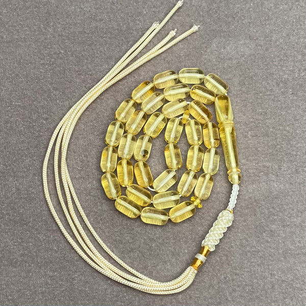 TRANSPARENT AMBER MISBAHA 5,7x9,7mm 8,5g