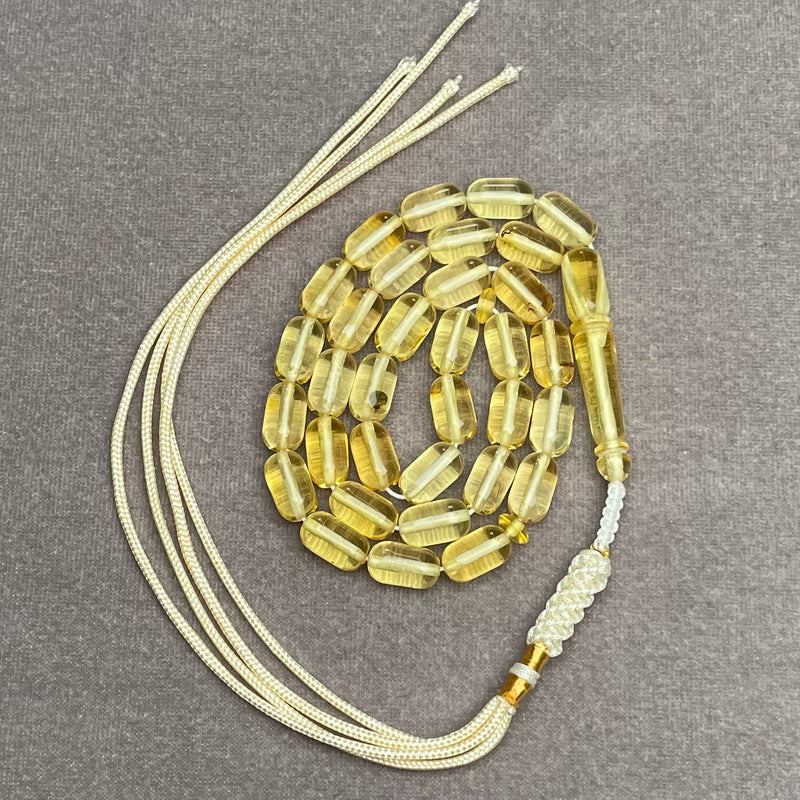 TRANSPARENT AMBER MISBAHA 5,7x9,7mm 8,5g