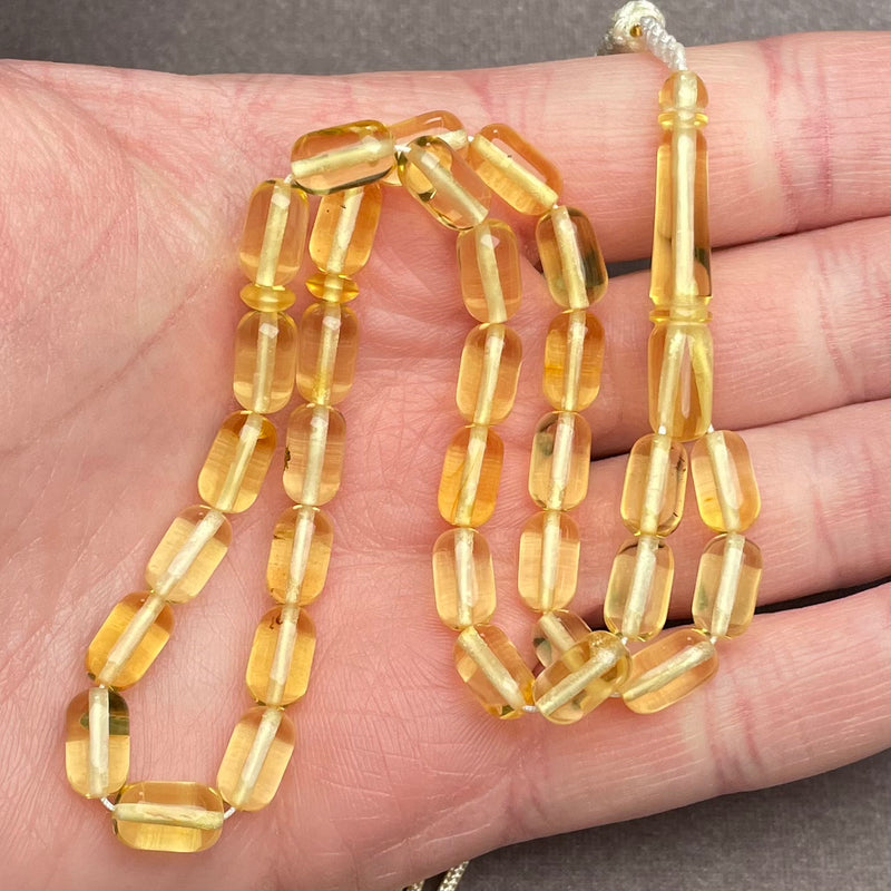TRANSPARENT AMBER MISBAHA 5,7x9,7mm 8,5g
