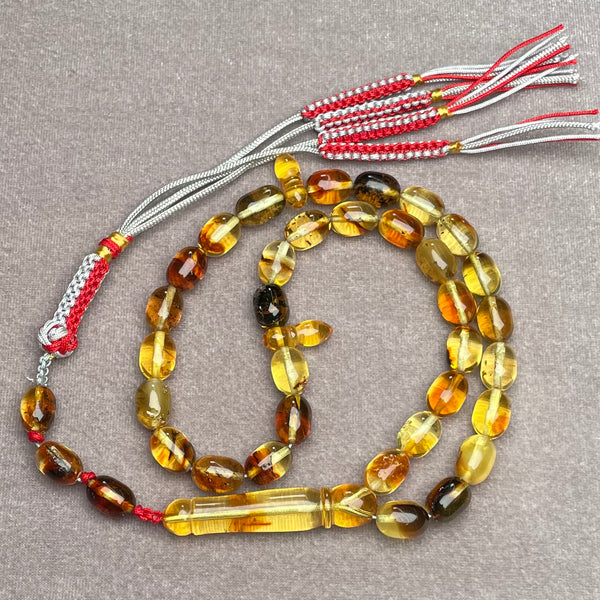 TRANSPARENT AMBER MISBAHA 7,5x10,7mm 17,7g