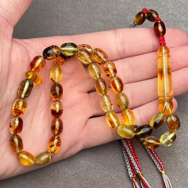 TRANSPARENT AMBER MISBAHA 7,5x10,7mm 17,7g