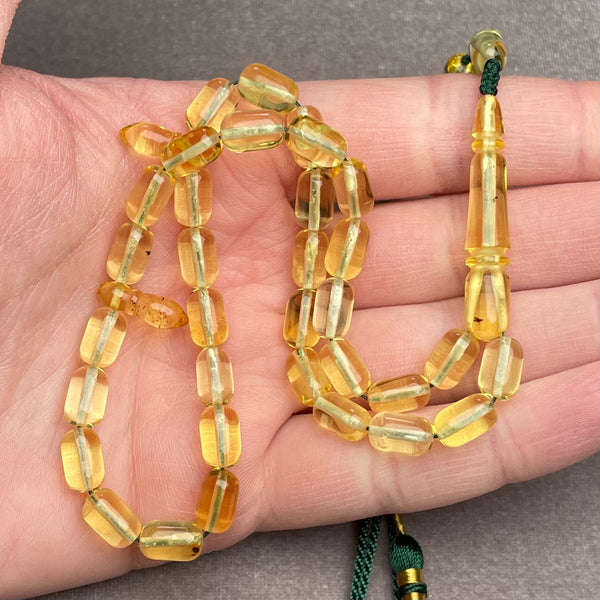 TRANSPARENT AMBER MISBAHA 6,1x9,7mm 11,7g