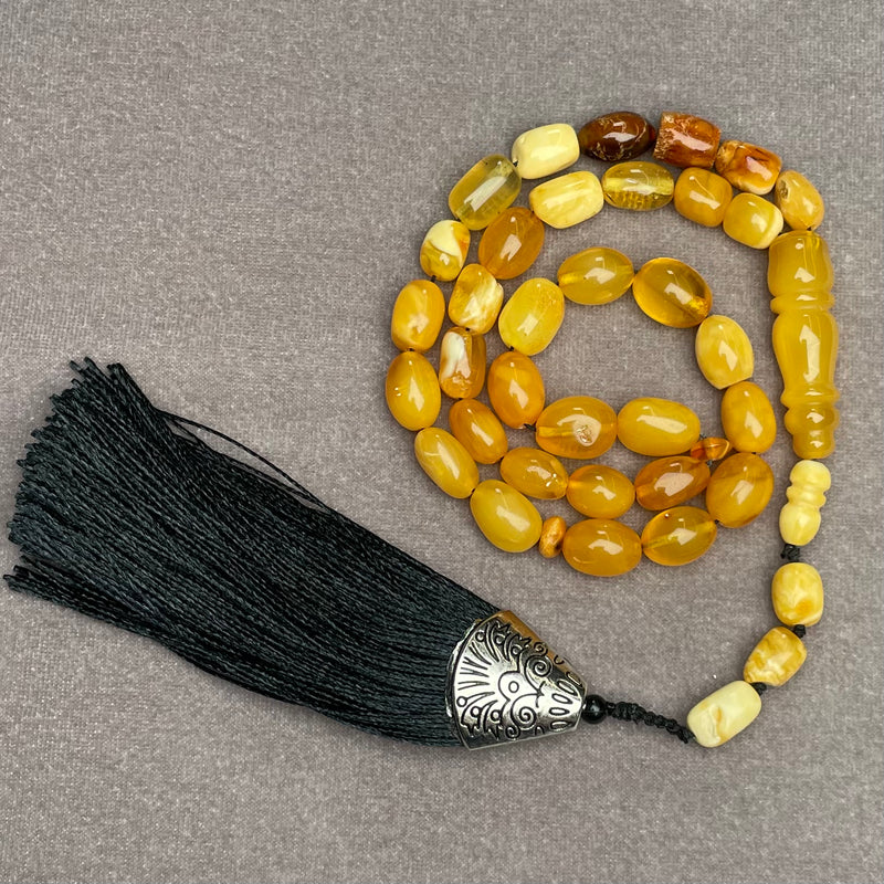 ANTIQUE AMBER MISBAHA 7,5x11,3mm 18,3g