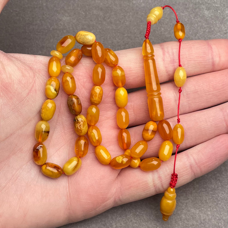 ANTIQUE AMBER MISBAHA 6,2x10,3mm 10,2g