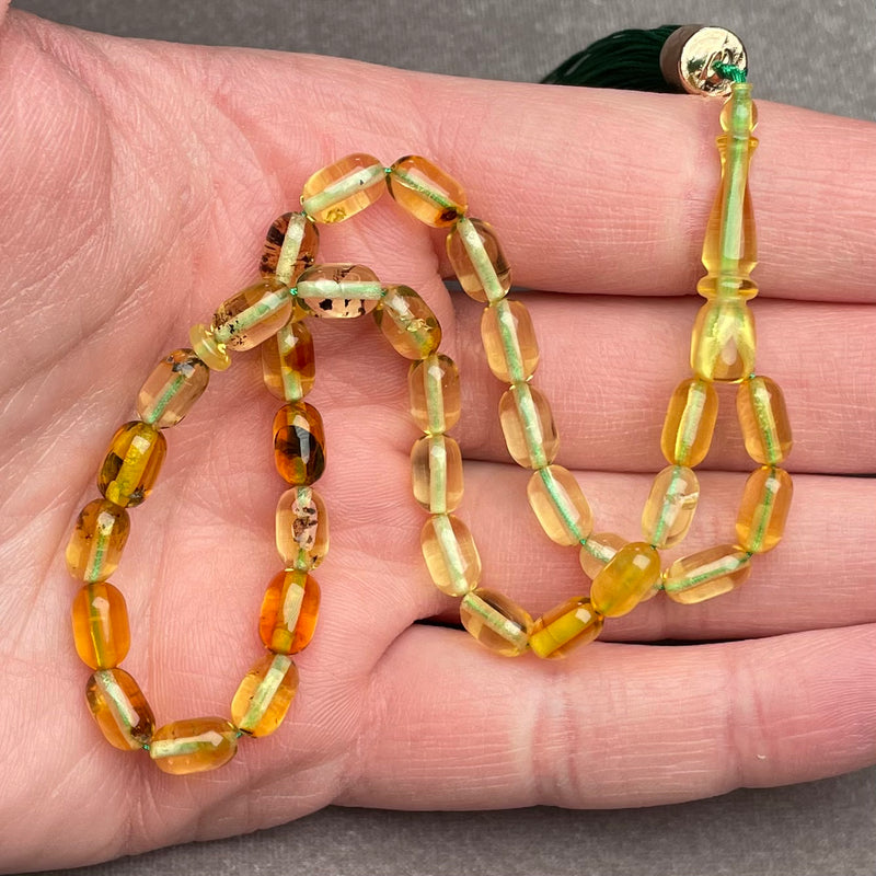 TRANSPARENT AMBER MISBAHA 5,1x8,3mm 6,7g