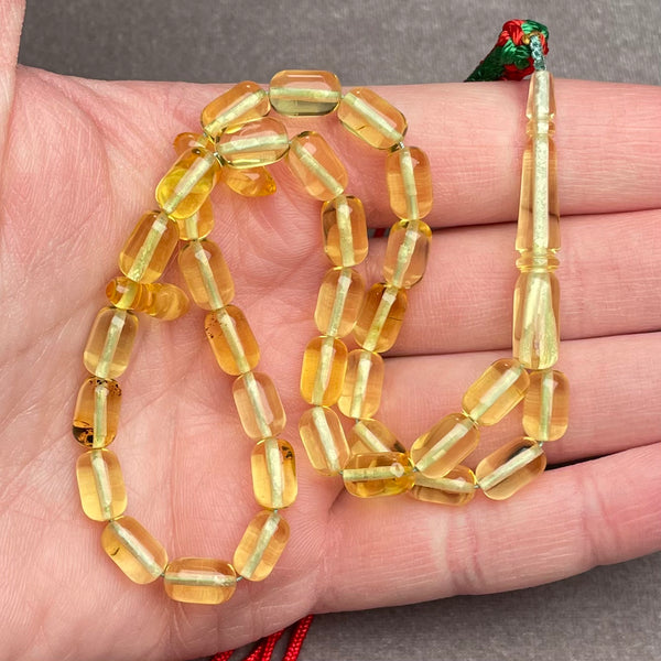 TRANSPARENT AMBER MISBAHA 6,1x9,7mm 10,5g