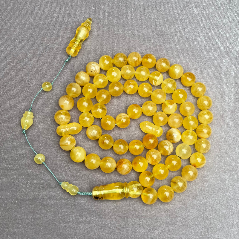 YELLOW AMBER ROSARY 10,3mm 44g