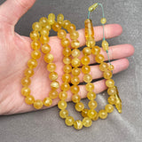 YELLOW AMBER ROSARY 10,3mm 44g