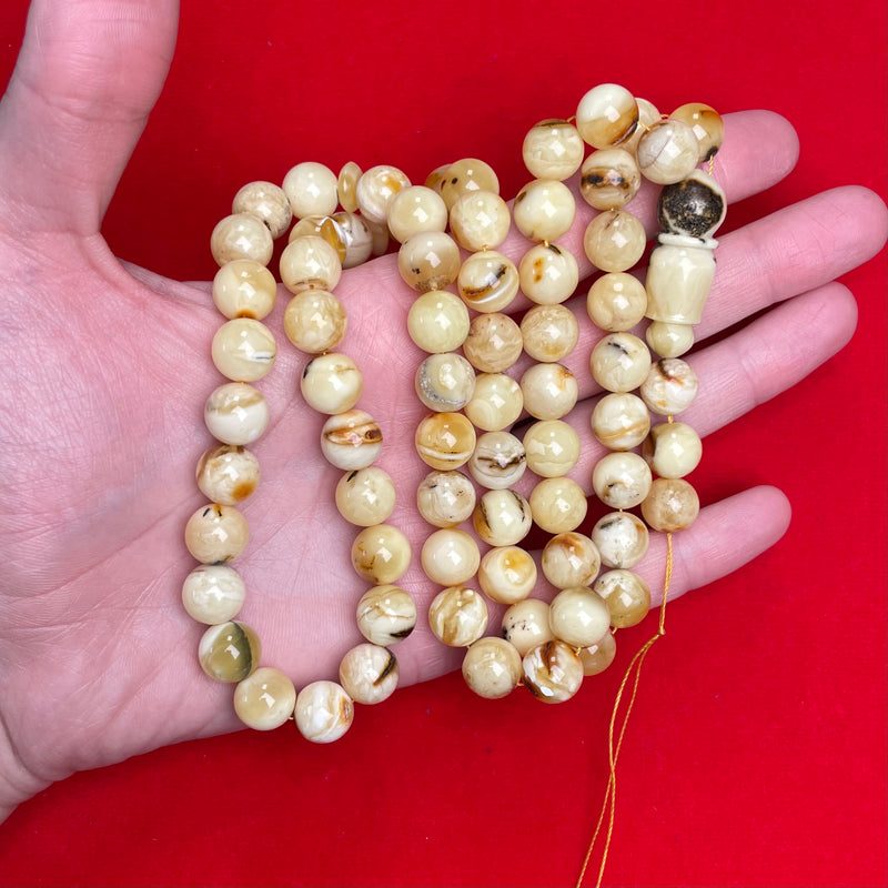 OREO/WHITE AMBER ROSARY 11mm 54,1g