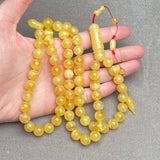 YELLOW AMBER ROSARY 10,8mm 50,2g