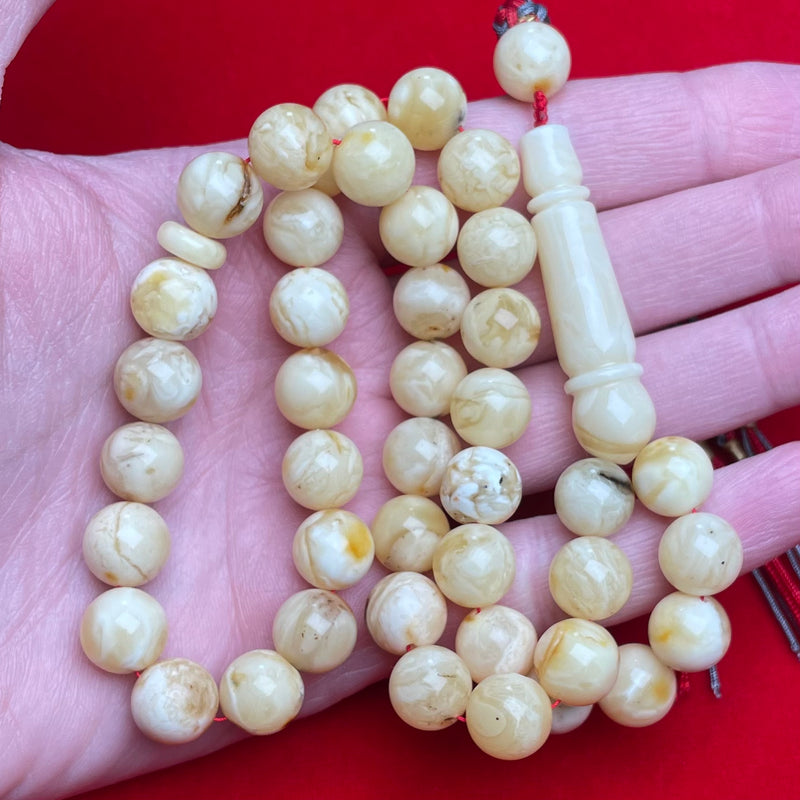 WHITE AMBER MISBAHA 10,8mm 33,7g