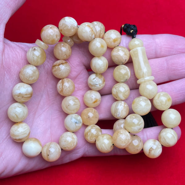 YELLOW/WHITE AMBER MISBAHA 11,8mm 39,6g