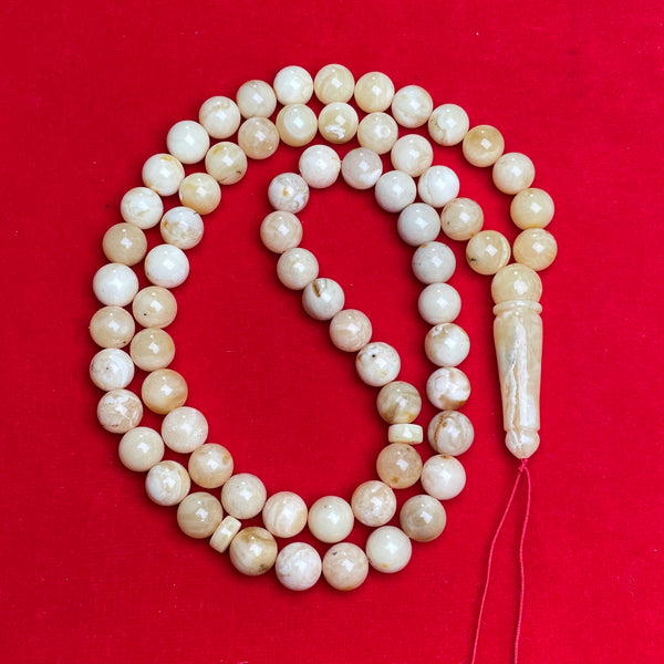 WHITE AMBER ROSARY 11,3mm 55,9g