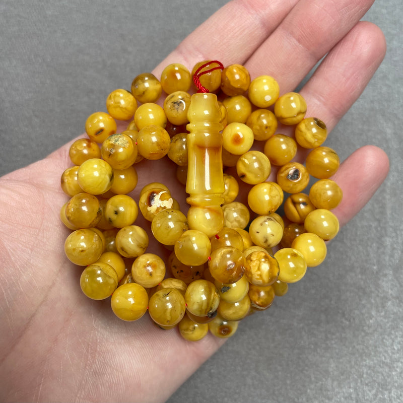 ANTIQUE AMBER ROSARY 9,4mm 43,8g