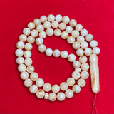 WHITE AMBER ROSARY 10,8mm 48,7g