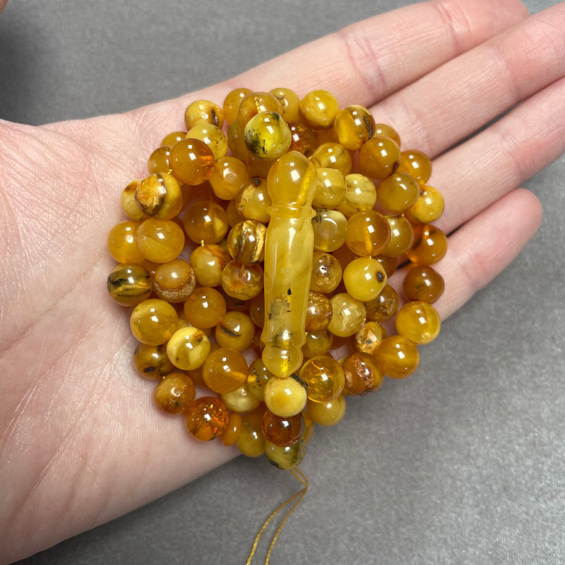 ANTIQUE AMBER ROSARY 9,2mm 39,9g