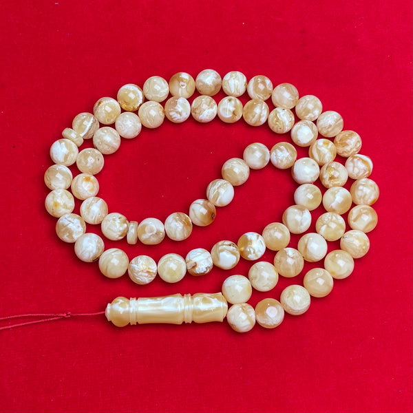 WHITE AMBER ROSARY 11,3mm 53,6g