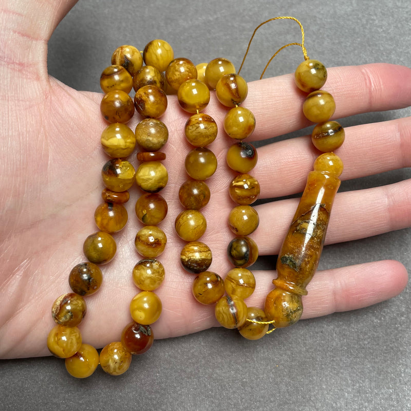 ANTIQUE AMBER ROSARY 10,3mm 32,2g