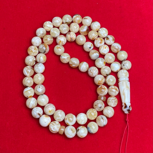 OREO/WHITE AMBER ROSARY 11,4mm 53,7g