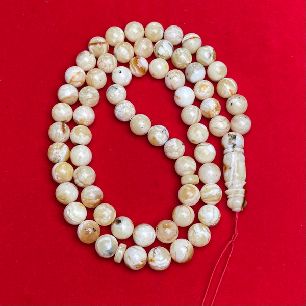 OREO/WHITE AMBER ROSARY 11,8mm 60,9g