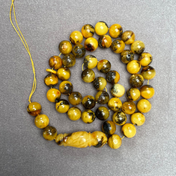 ANTIQUE AMBER ROSARY 10,6mm 33,6g