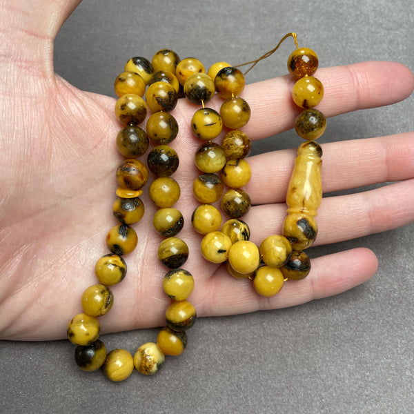 ANTIQUE AMBER ROSARY 10,6mm 33,6g