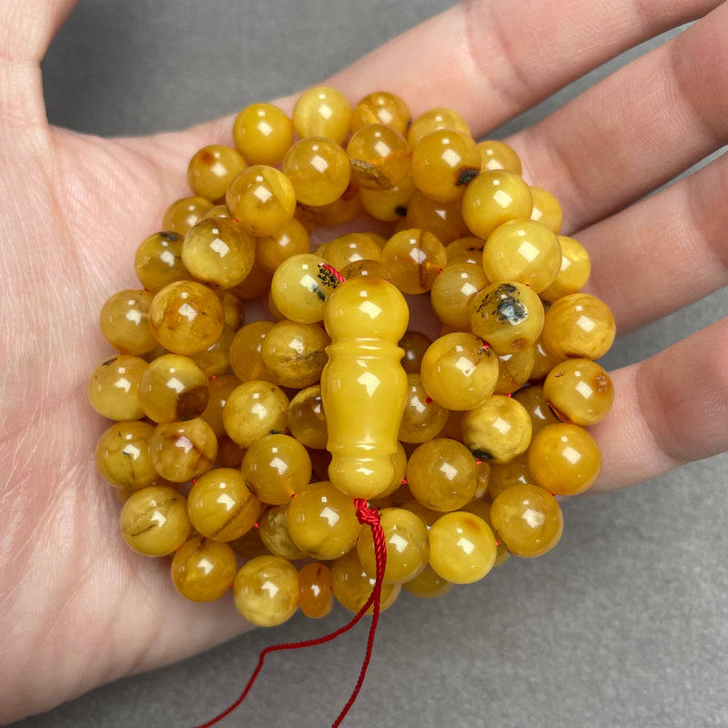 ANTIQUE AMBER ROSARY 9,5mm 47,9g