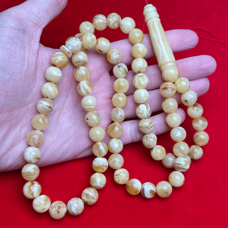 OREO/WHITE AMBER ROSARY 11,3mm 56,5g