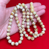 OREO/WHITE AMBER ROSARY 10,2mm 39,9g