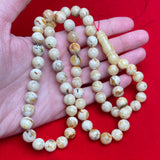 OREO/WHITE AMBER ROSARY 10,8mm 45,6g