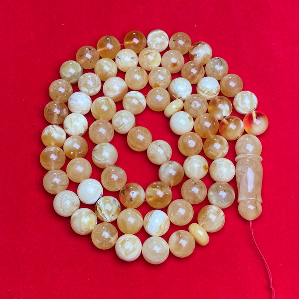 YELLOW/WHITE AMBER ROSARY 14,2mm 114g