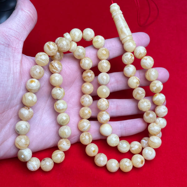 YELLOW/WHITE AMBER ROSARY 11,3mm 55,1g