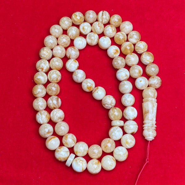 YELLOW/WHITE AMBER ROSARY 10,8mm 48,3g