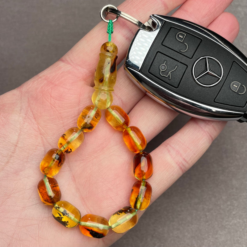 TRANSPARENT AMBER KEYCHAIN 8,5x12mm 10,7g