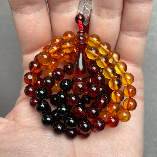 RAINBOW AMBER ROSARY 7,3mm 23,2g