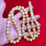 YELLOW/WHITE AMBER ROSARY 10,8mm 51g