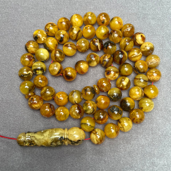 ANTIQUE AMBER ROSARY 12,3mm 71,5g