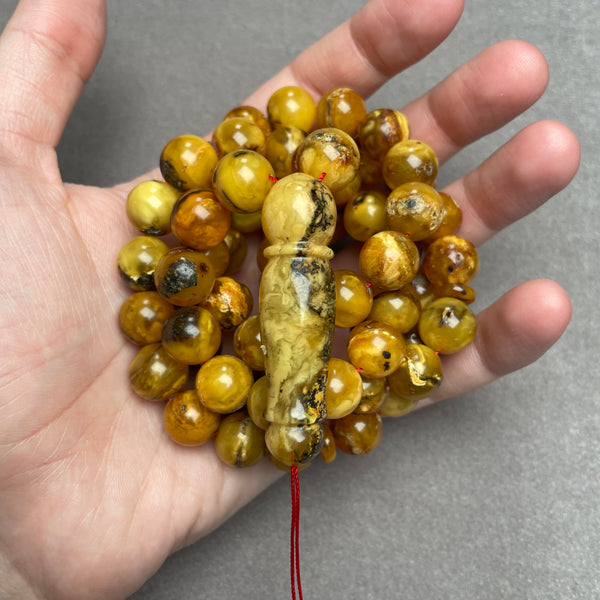 ANTIQUE AMBER ROSARY 12,3mm 71,5g