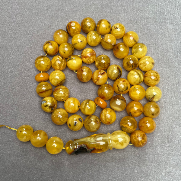 ANTIQUE AMBER ROSARY 13,4mm 67,4g