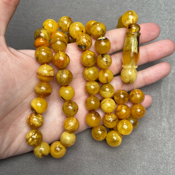 ANTIQUE AMBER ROSARY 13,4mm 67,4g