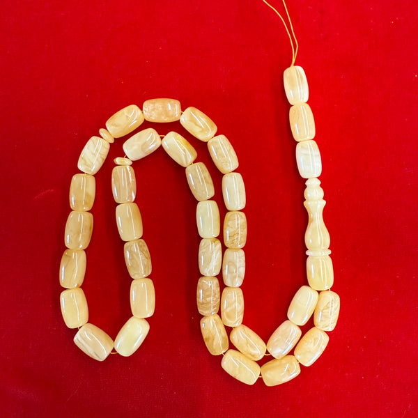 *YELLOW WHITE AMBER MISBAHA 11x18mm 57,4g