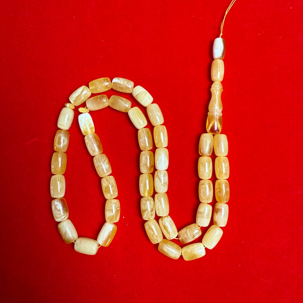 *HONEY WHITE AMBER MISBAHA BARREL 10x16mm 54,7g