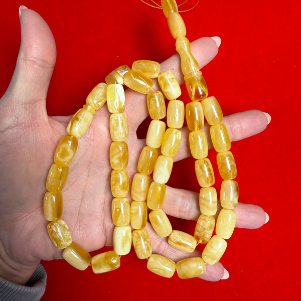 *HONEY WHITE AMBER MISBAHA BARREL 10x16mm 54,7g