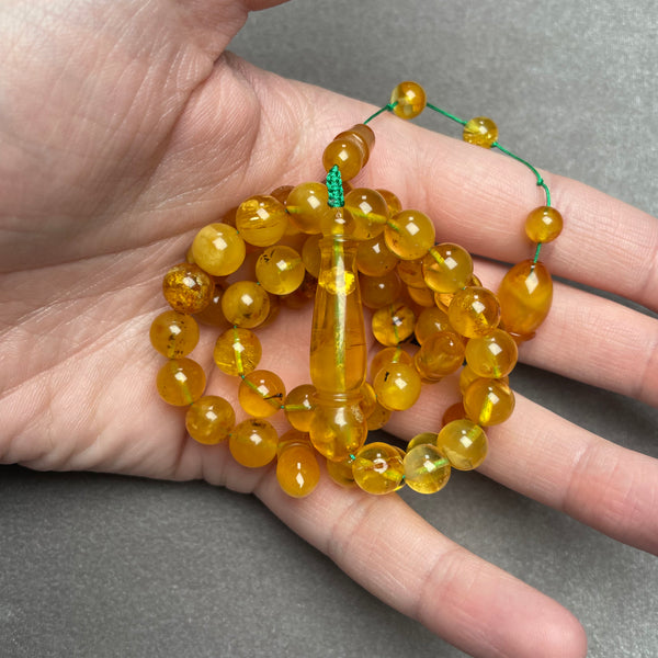 ANTIQUE AMBER ROSARY 8,8mm 23,2g