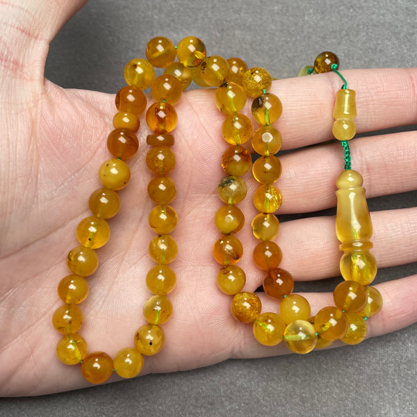 ANTIQUE AMBER ROSARY 8,6mm 20,1g