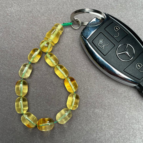 TRANSPARENT AMBER KEYCHAIN 8,5x11,8mm 10,3g