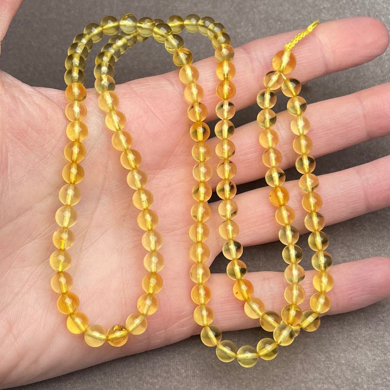 TRANSPARENT AMBER MISBAHA 6,2mm 14,4g
