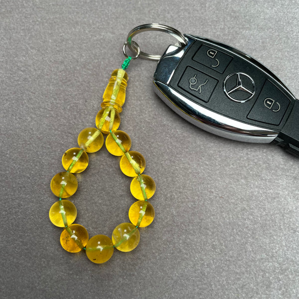 TRANSPARENT AMBER KEYCHAIN 10,4mm 10,7g